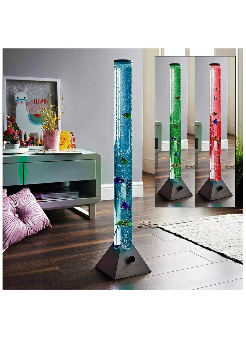 Colour Changing LED Water Bubble Fish Floor Tube Lamp Light Novelty