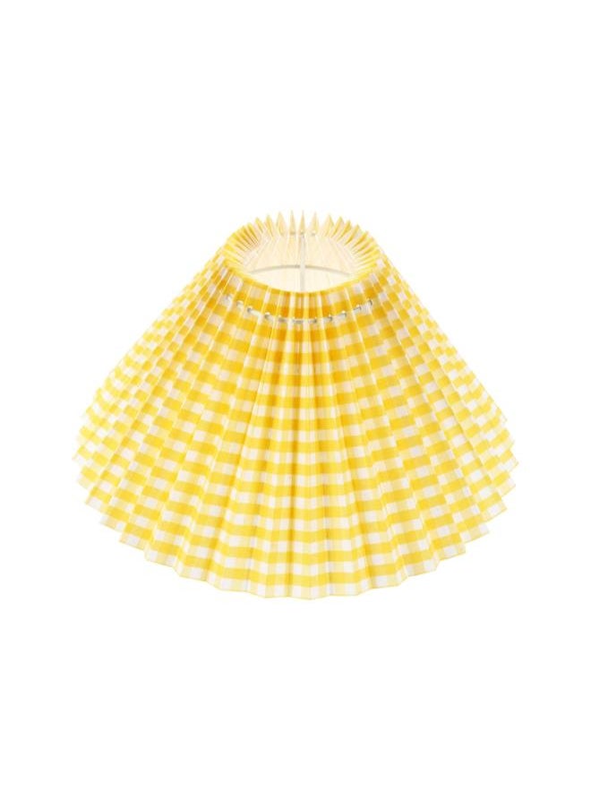 Fabric Lamp Shade Plaid Clip-On Chandelier Lampshade Twist Lampshade Cover for Table Lamp Desk Lamp Floor Lamp Wall Lamp Living Room Bedroom Yellow 24CM