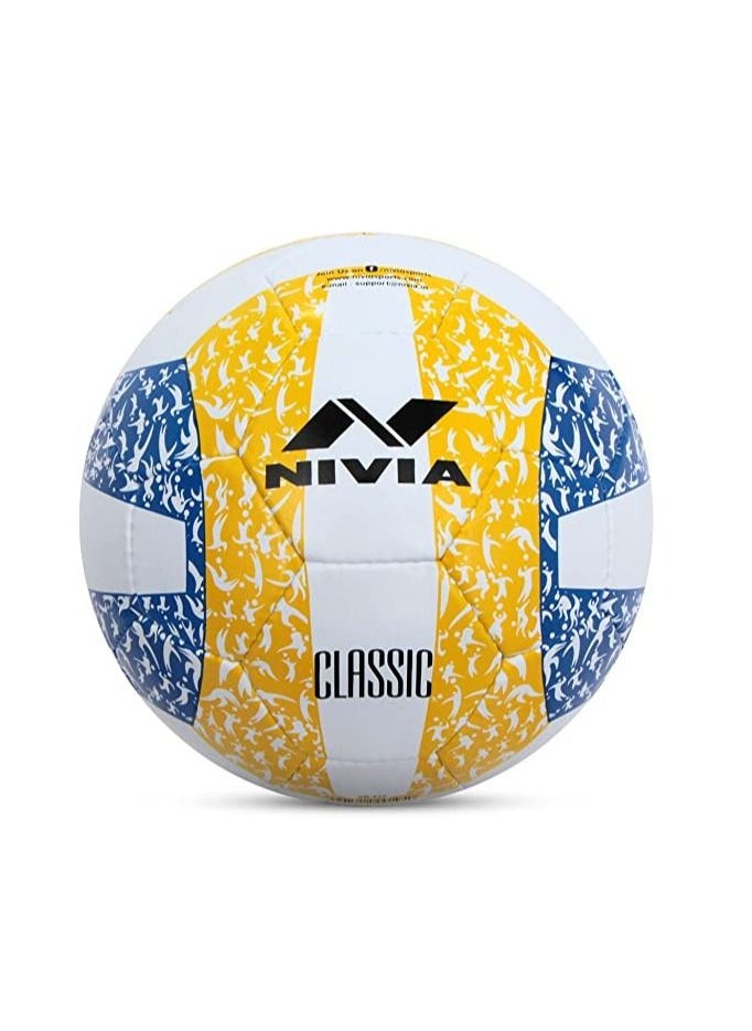 Classic Rubber Volleyball | Size: 4 | Material: Rubber | Ideal for Training/Match | 32 Panels | Hand Stitched Construction | Bladder Butyl | Suitable for: All Indoor Surface