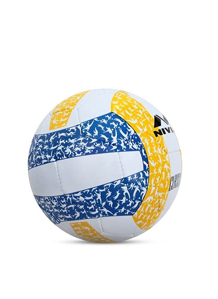 Classic Rubber Volleyball | Size: 4 | Material: Rubber | Ideal for Training/Match | 32 Panels | Hand Stitched Construction | Bladder Butyl | Suitable for: All Indoor Surface