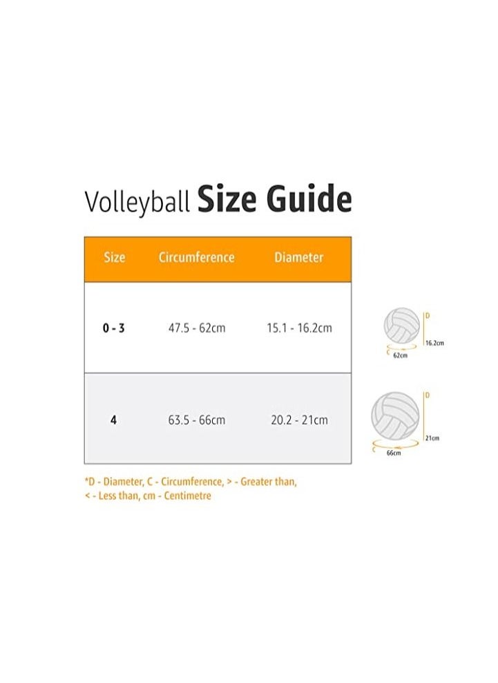 Classic Rubber Volleyball | Size: 4 | Material: Rubber | Ideal for Training/Match | 32 Panels | Hand Stitched Construction | Bladder Butyl | Suitable for: All Indoor Surface