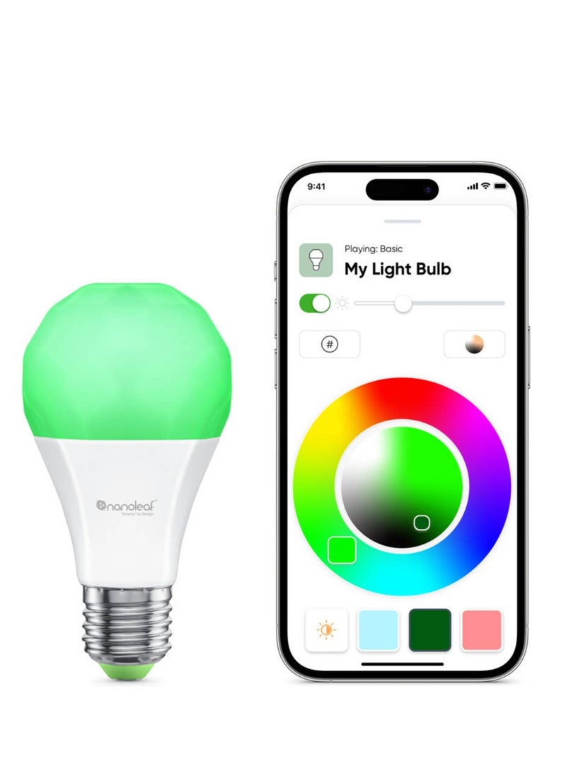 Nanoleaf Essentials Matter E27 Smart Bulbs, 16M Color, Single Pack | NF080B02-1A19E