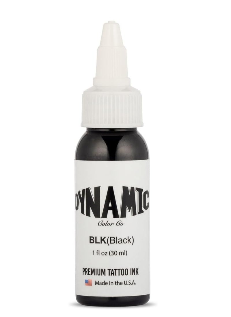 Dynamic Color Co. - Black Tattoo Ink, Long Lasting Vivid Color, Sterilized, Made in USA, Since 1990 (1 oz Bottle)