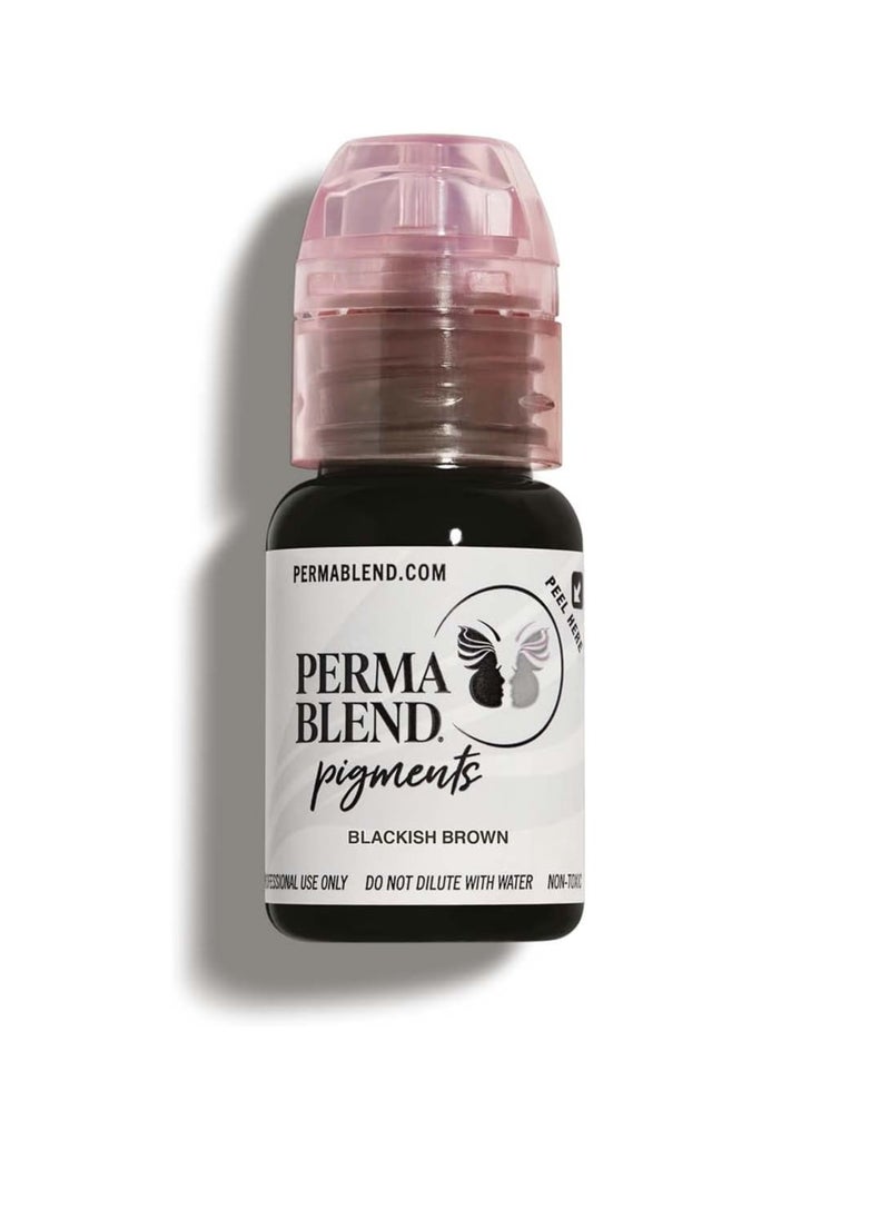 Perma Blend - Blackish Brown Tattoo Ink - Microblading Supplies for Eyebrow Tattoo or Eyeliner Permanent Makeup - Professional Tattoo Ink in Dark Blackish Brown - High Opacity - Vegan (0.5 oz)