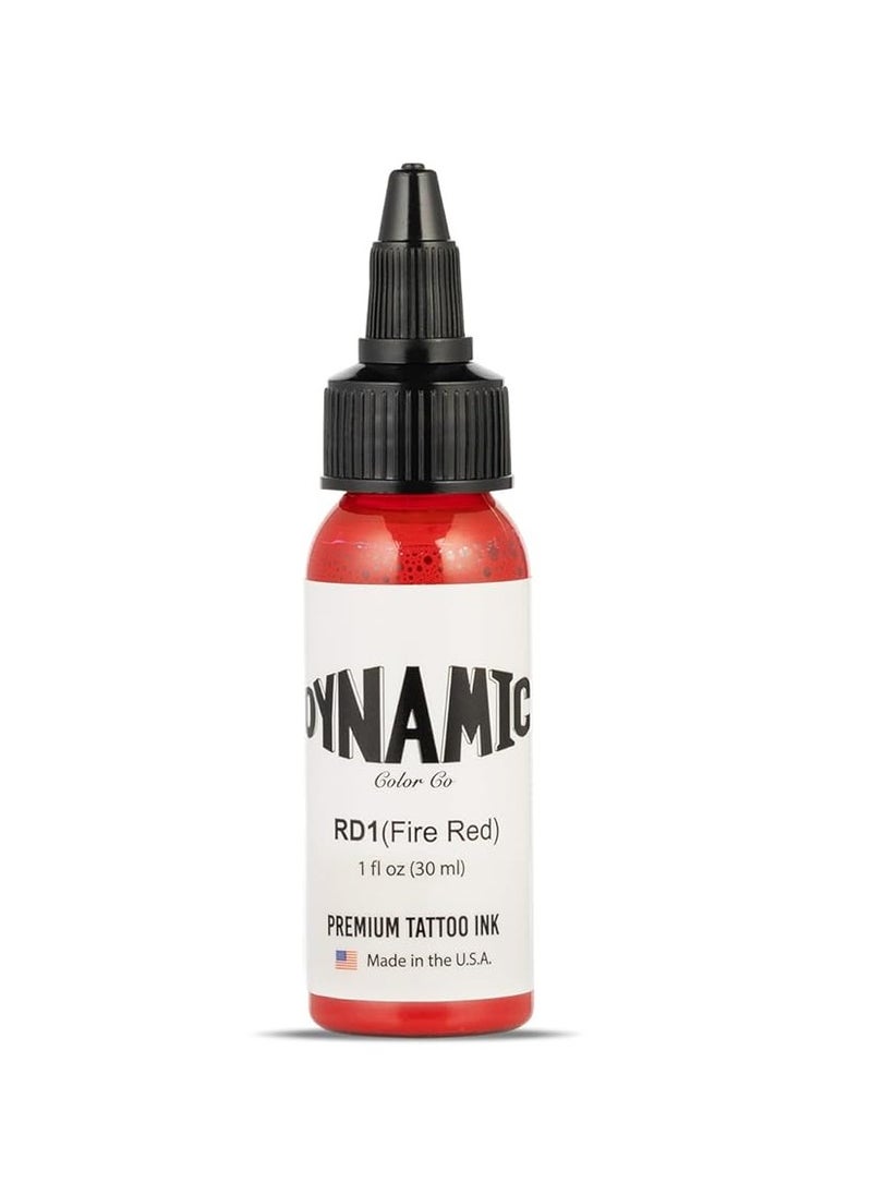 Dynamic Color Co- Fire Red Tattoo Ink, Made in USA, Sterilized, Vibrant, Vegan, Since 1990, (1oz Bottle)