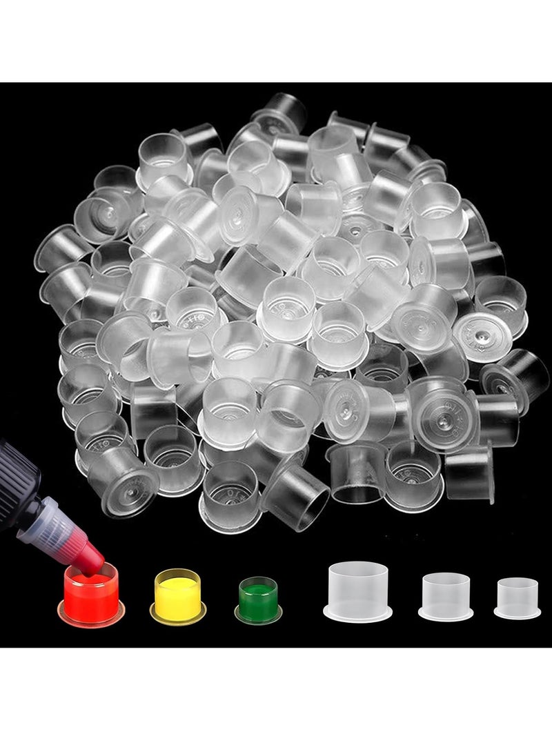 Tattoo Ink Caps - Autdor Mixed 300Pcs Tattoo Cups 11mm 14mm 17mm Tattoo Ink Cups With Base Microblading Pigment Caps for Tattoo Permanent Makeup Container Cap Tattoo Accessories Tattoo Supplies