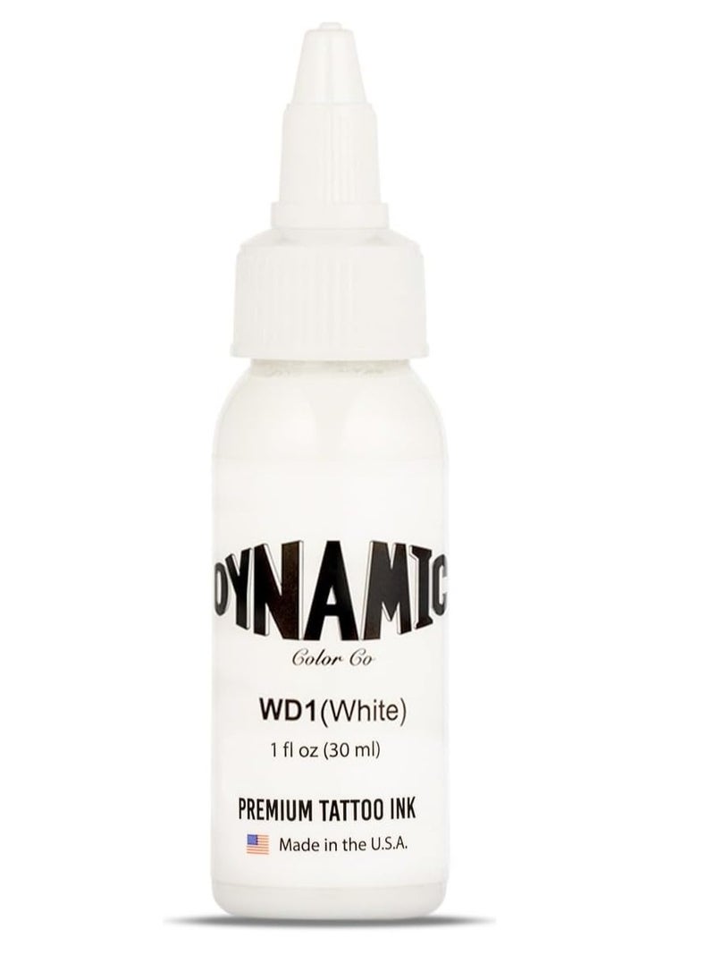 Dynamic Color Co. - White Tattoo Ink, Long Lasting Vivid Color, Sterilized, Made in USA, Since 1990 (1 oz Bottle)