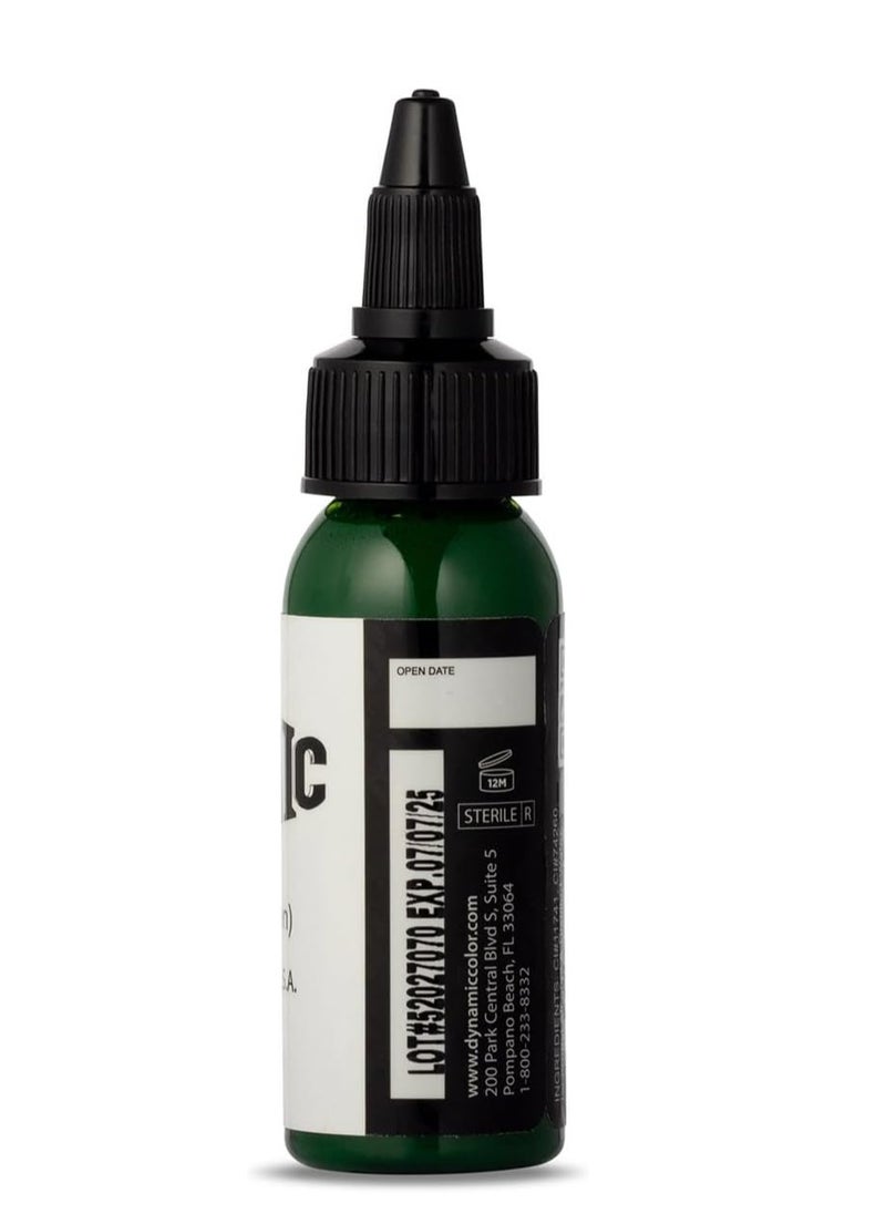 Dynamic Color Co. - Leaf Green Color Tattoo Ink, Long Lasting Vivid Color, Sterilized, Made in USA, Since 1990 (1 oz Bottle)