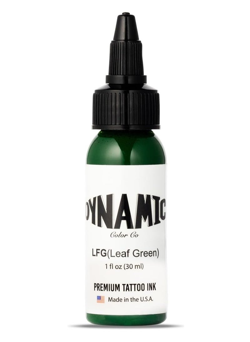 Dynamic Color Co. - Leaf Green Color Tattoo Ink, Long Lasting Vivid Color, Sterilized, Made in USA, Since 1990 (1 oz Bottle)