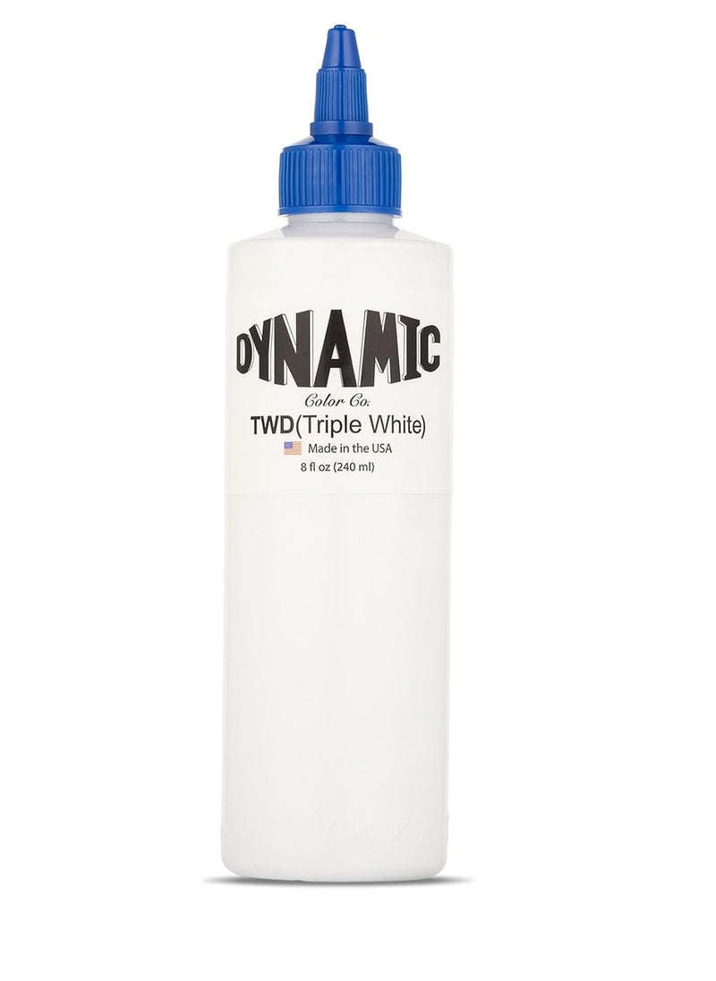 Dynamic Color Co- Triple White Tattoo Ink, Sterilized, Made in USA, 8 oz Bottle