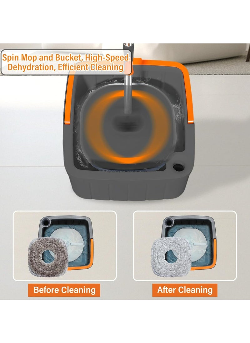 Cleaning Water Spin Mop and Bucket with Wringer Set