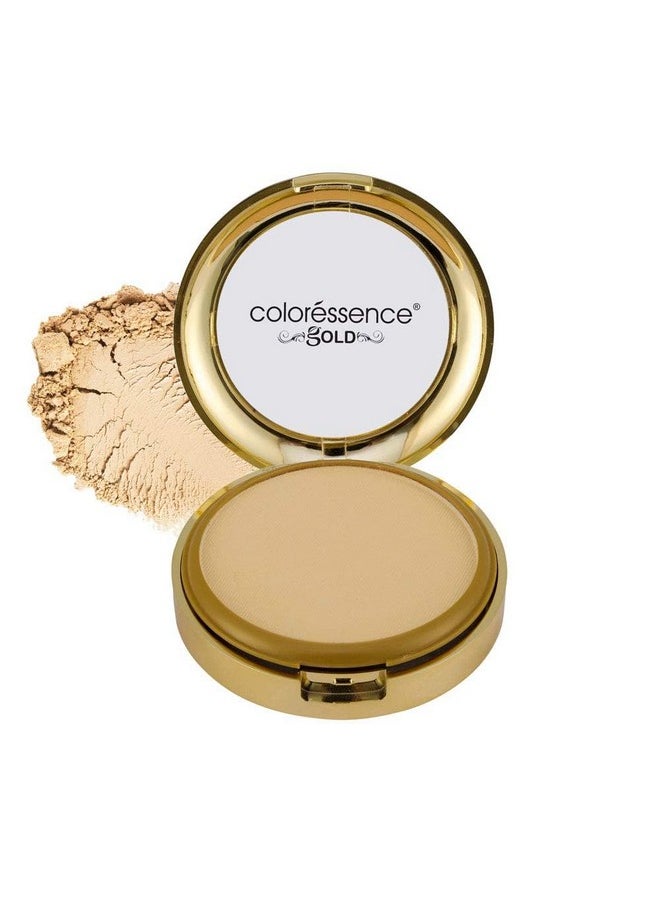 Glitterati Compact Powder Gold Range Spf 15 Oil Free Matte Finish Face Satin Pressed Formula, 10G - Sand Beige