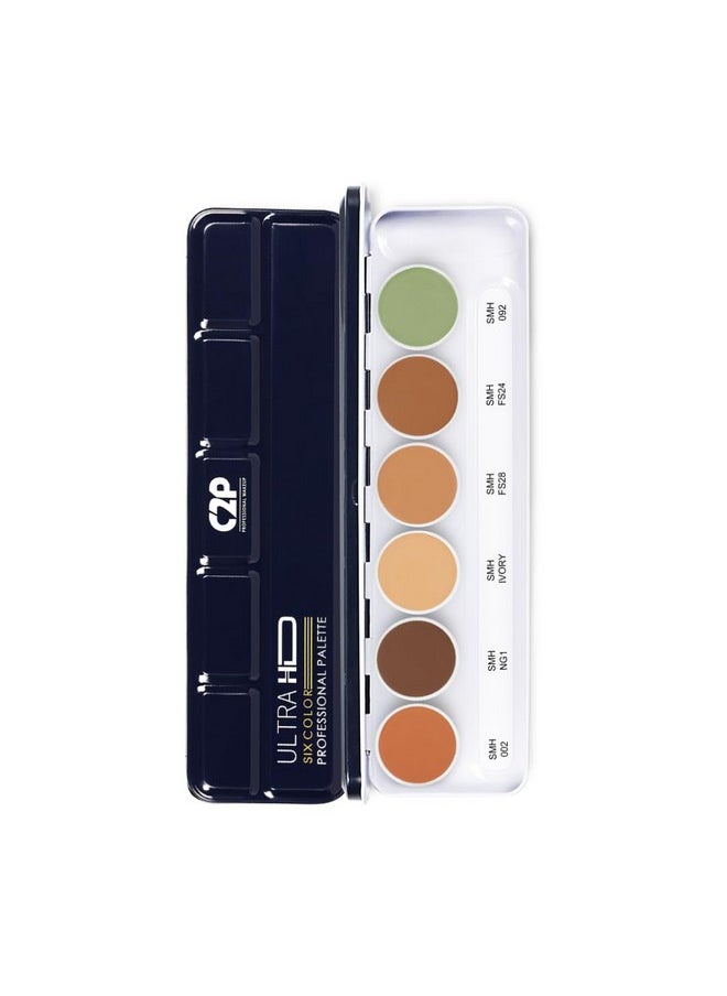 C2P Pro Foundation For Face Makeup, Ultra Hd 6 In 1 Camouflage Concealer Corrector Palette | Waterproof, Long Lasting & Medium Coverage For Dry Skin | Supraemeshield Must Have Makeup Palette - 21G