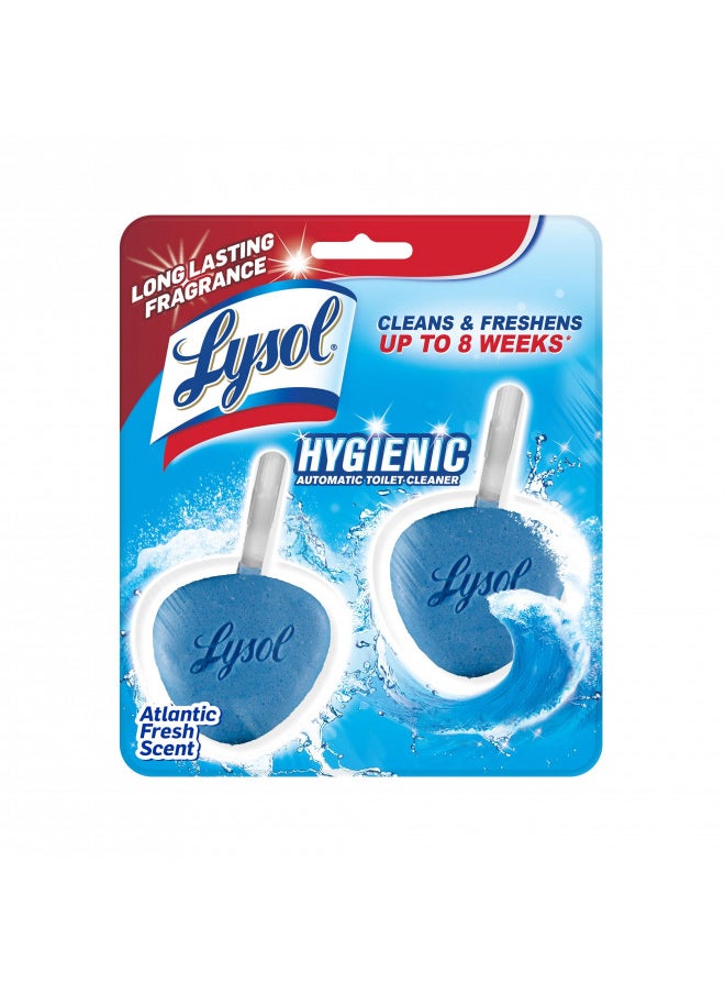 Lysol Automatic In-The-Bowl Toilet Cleaner, Cleans and Freshens Toilet Bowl, Atlantic Fresh Scent, 2 Count (Pack of 1)