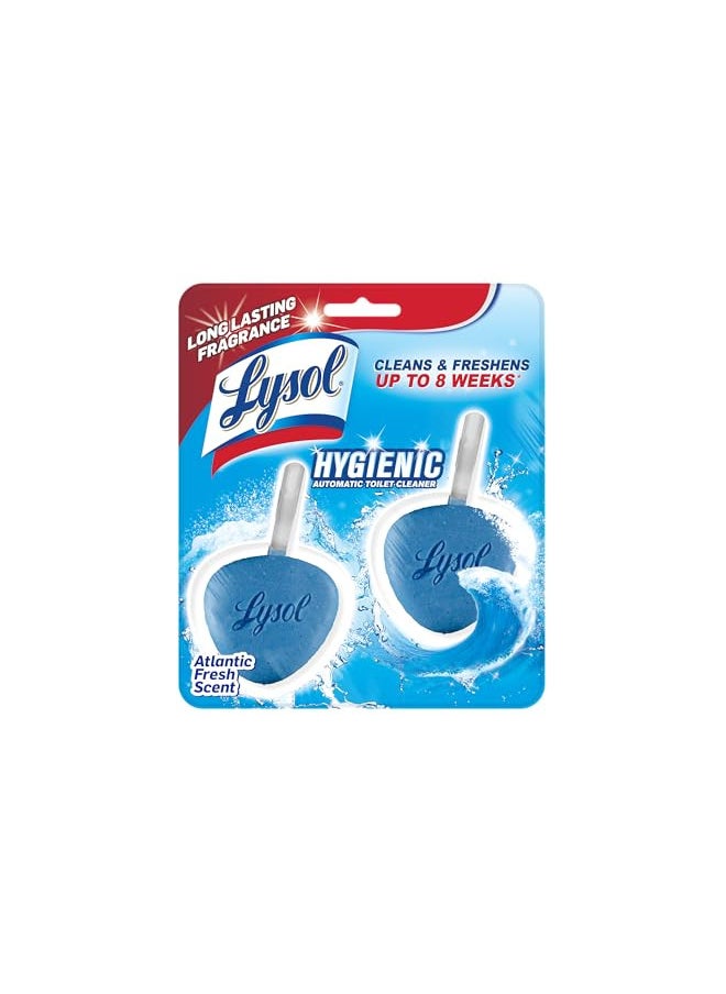 Lysol Automatic In-The-Bowl Toilet Cleaner, Cleans and Freshens Toilet Bowl, Atlantic Fresh Scent, 2 Count (Pack of 1)