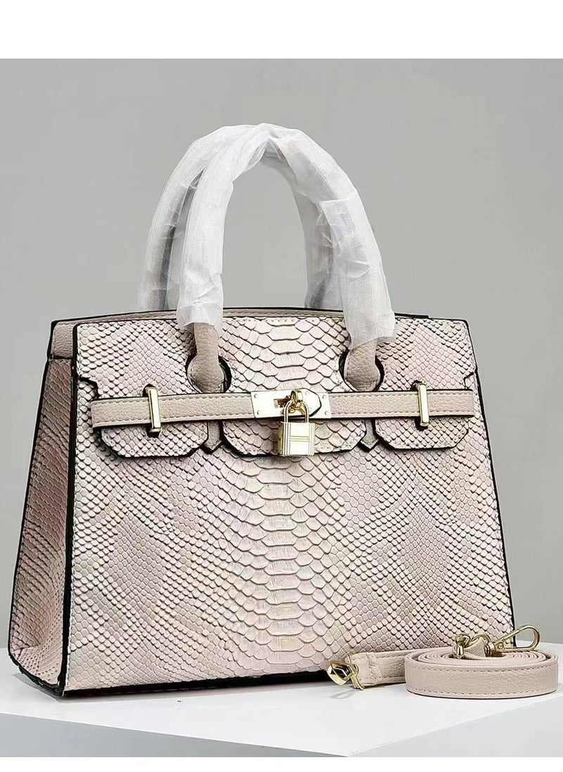 Women's Lizard Skin Pattern Tote Bags, Satchels Purses,Crossbody Bag - Pink