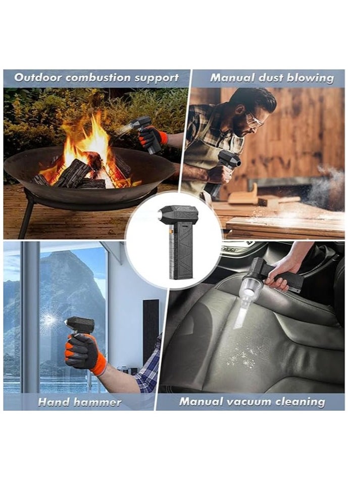Electric Air Duster, 130000 RPM Brushless Jet Dry Blower, 8000mAh Cordless Adjustable Rechargeable Jet Fan, for Car Cleaning Camping Outdoors