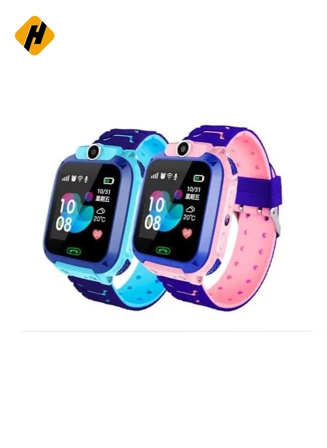 Newest Model Q12 GPS Smart Watch for iOS for Kids Android Q12 Kids 1.44in Waterproof Finder Anti Lost Monitor Smartwatches (Blue)