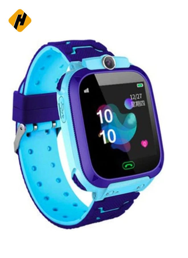 Newest Model Q12 GPS Smart Watch for iOS for Kids Android Q12 Kids 1.44in Waterproof Finder Anti Lost Monitor Smartwatches (Blue)