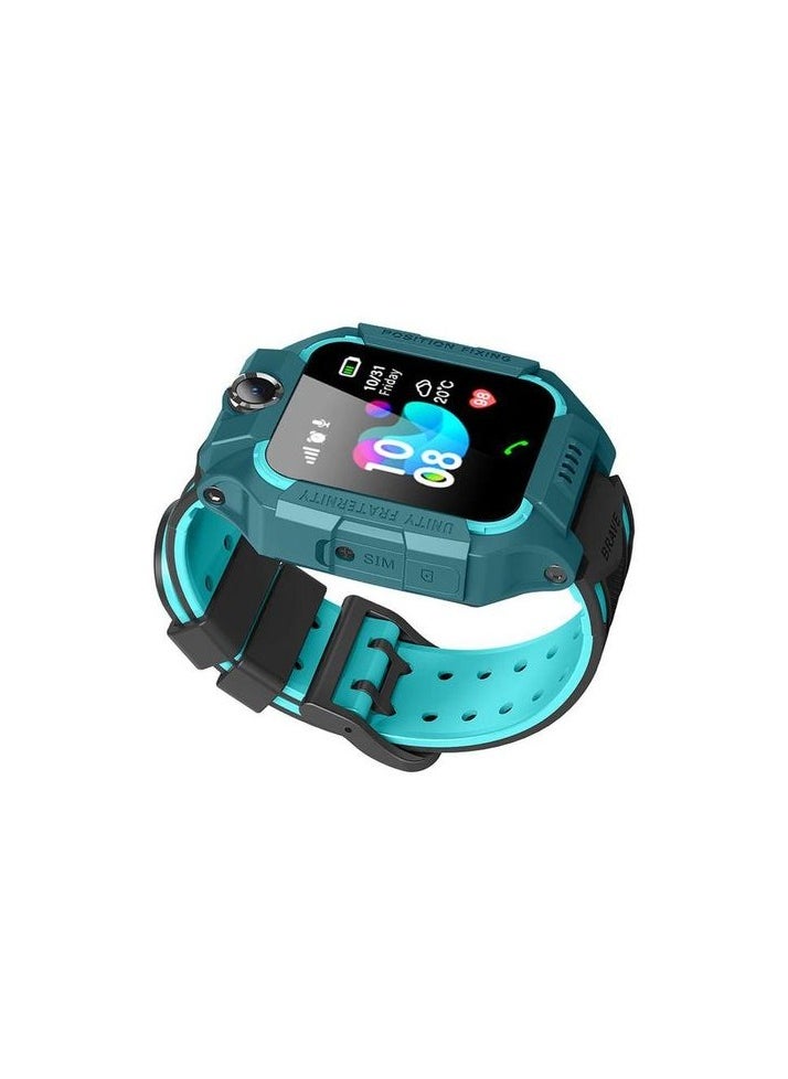 E06 Waterproof Kids Smartwatch – Blue Edition | LBS Tracker, SOS, Camera, Games, and Music – Perfect Gift for Boys and Girls (Ages 3-12)