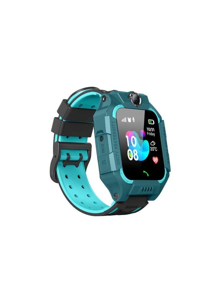 E06 Waterproof Kids Smartwatch – Blue Edition | LBS Tracker, SOS, Camera, Games, and Music – Perfect Gift for Boys and Girls (Ages 3-12)