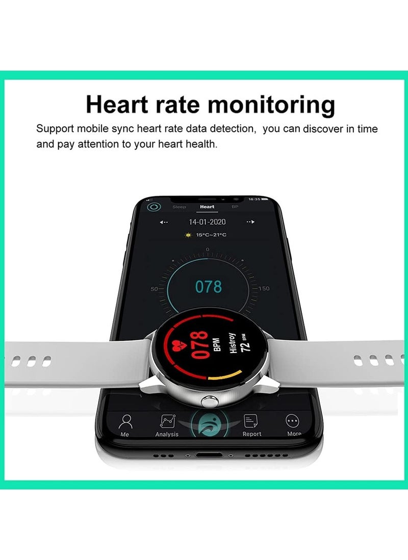 Fully Touch Smart Watch Women's Waterproof Brages EC G Heart Rate Monitor Sleep Monitoring Smart Watch Men iOS Android,Benrenshangmao (Color : Mesh Rosegold)