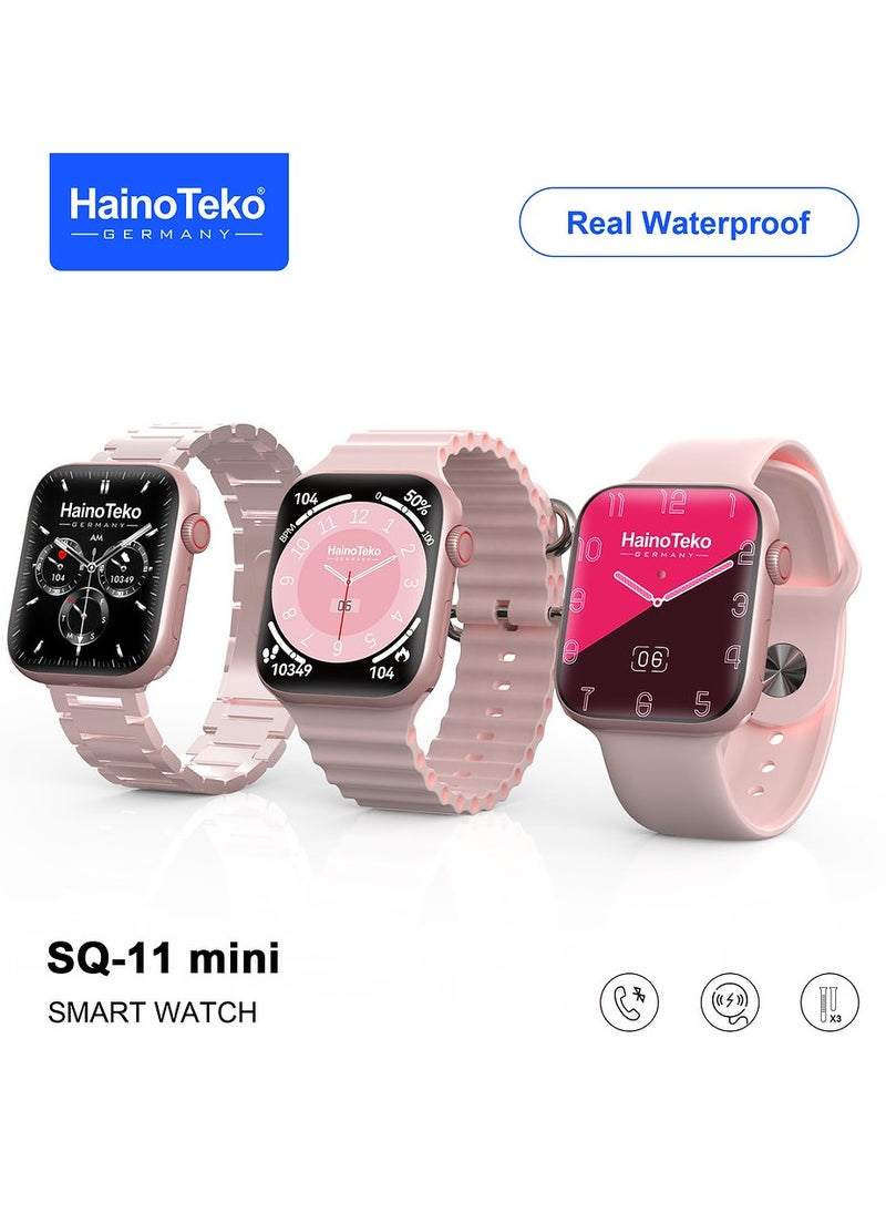 Haino Teko SQ-11 Mini Smart Watch with AMOLED Display WATERPROOF & 3 Pairs of Straps