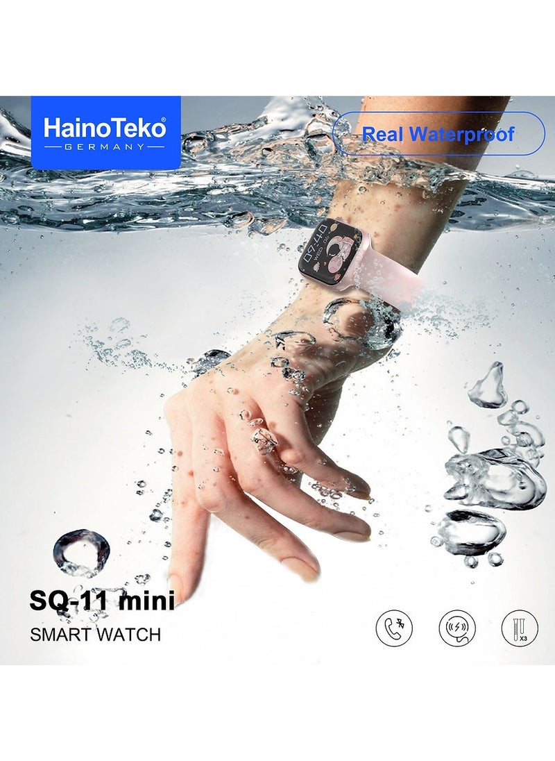 Haino Teko SQ-11 Mini Smart Watch with AMOLED Display WATERPROOF & 3 Pairs of Straps