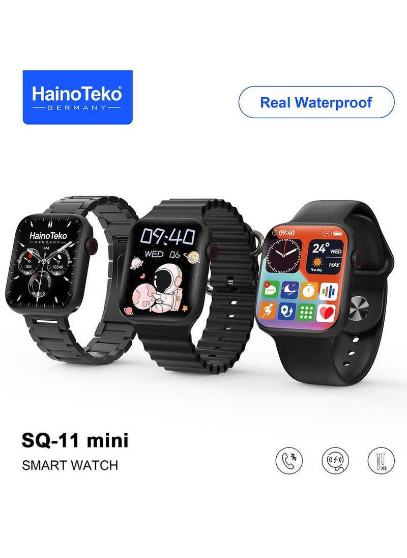 Haino Teko SQ-11 Mini Smart Watch with AMOLED Display WATERPROOF & 3 Pairs of Straps