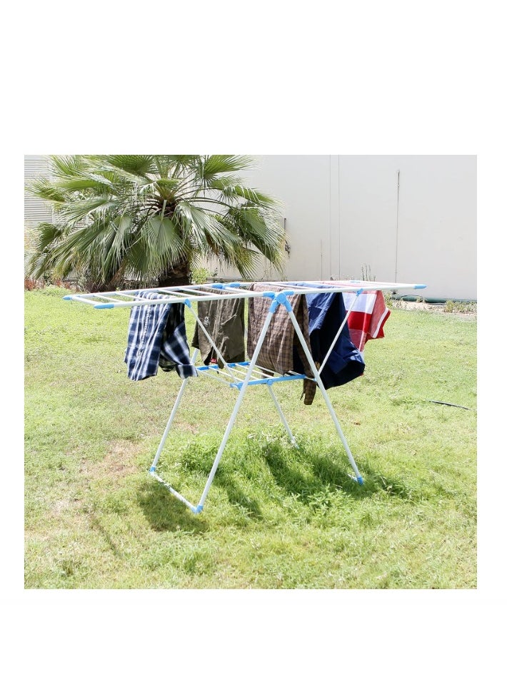 Clothes Dryer Rack White & Blue 150x104x60cm