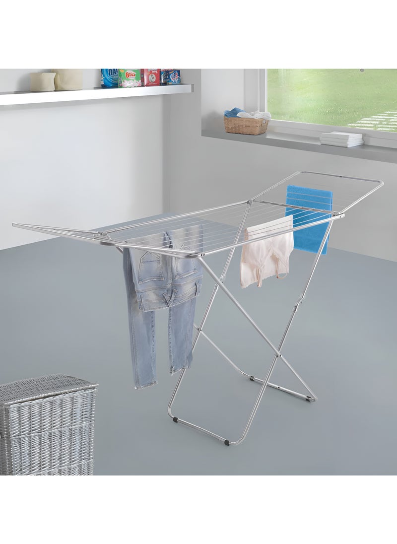 Clothes Drying Stand with Adjustable Folding Wings Clothes Hanger Stand Drying Rack clothes rack, Clothes Rack for Drying Clothing, Cloth Drying Stand (Grey)