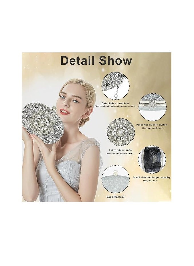 Red Sunflower Clutch Purses For Women Rhinestone Evening Purse Sparkling Handbags Crystal Clutch For Wedding Party