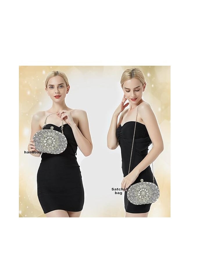 Gold Sunflower Clutch Purses For Women Rhinestone Evening Purse Sparkling Handbags Crystal Clutch For Wedding Party