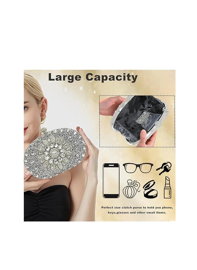 Gold Sunflower Clutch Purses For Women Rhinestone Evening Purse Sparkling Handbags Crystal Clutch For Wedding Party