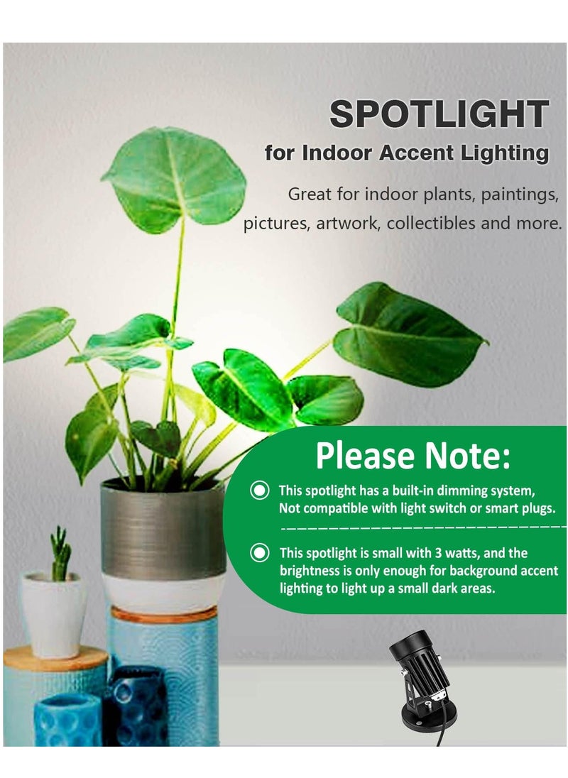 Dimmable LED Spot Lights Indoor Uplighting 3W USB Powered Floor Spot Lights Uplights Indoor Accent Light for Plants with 3 Color Lighting Modes and Auto On Off Timer Function 3h 6h 9h Black