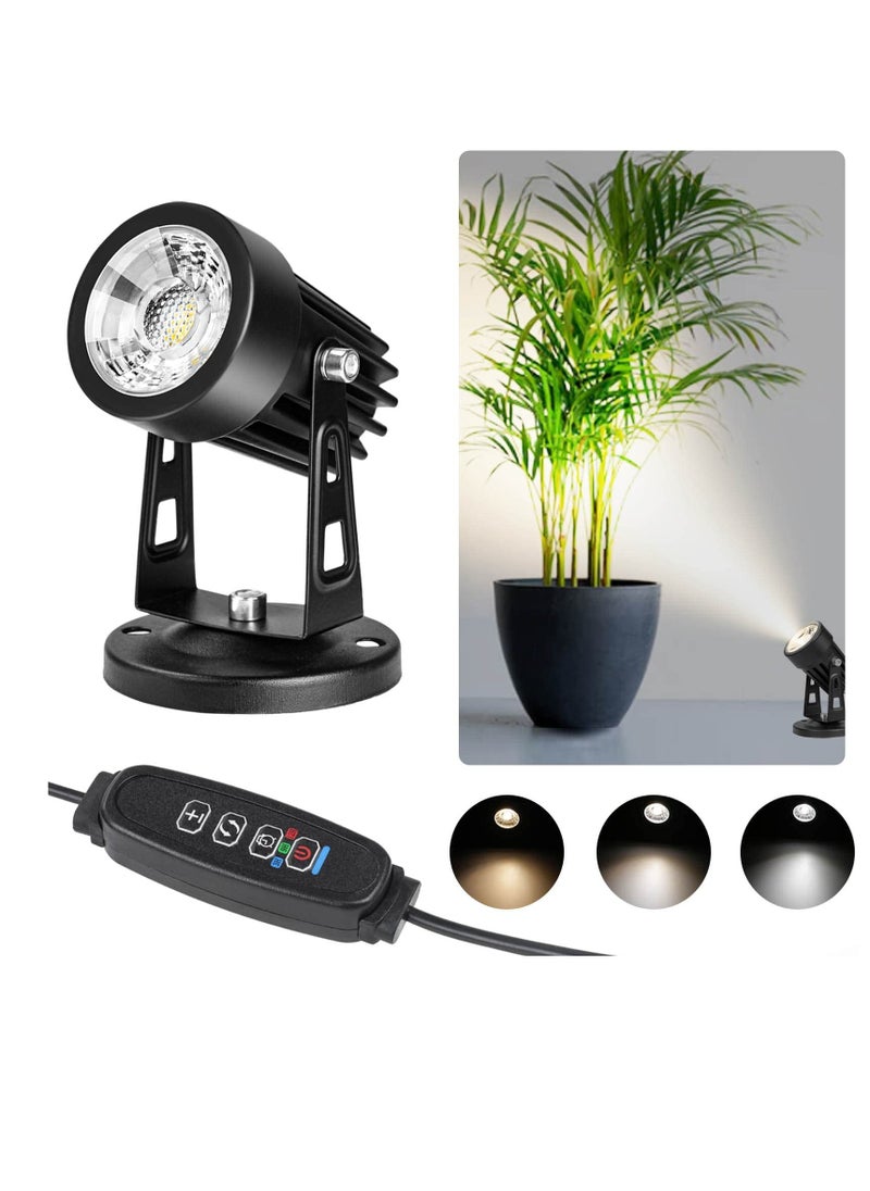 Dimmable LED Spot Lights Indoor Uplighting 3W USB Powered Floor Spot Lights Uplights Indoor Accent Light for Plants with 3 Color Lighting Modes and Auto On Off Timer Function 3h 6h 9h Black