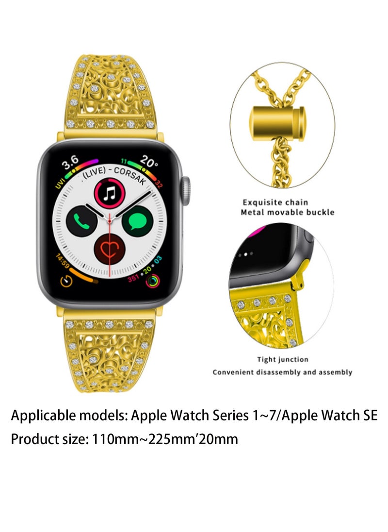 Gold 42/44/45/49mm Universal Compatible With Apple Watch, Suitable For Both Men And Women, Silicone Watch Strap Compatible With Iwatch Series 1~7/Iwatch Se