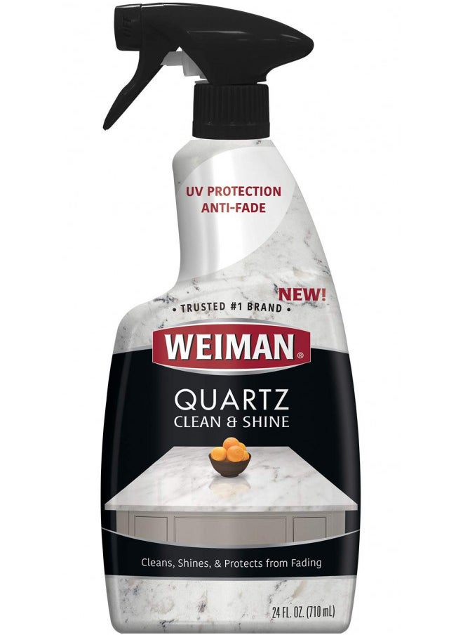 Weiman Quartz Countertop Cleaner and Polish - 24 Ounce - Clean and Shine Your Quartz Countertops Islands and Stone Surfaces with Ultra Violet Protection