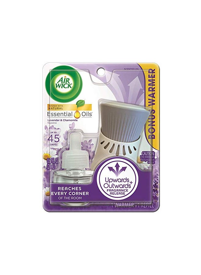 Air Wick Plug in Scented Oil Starter Kit (Warmer + 1 Refill), Lavender & Chamomile, Air Freshener, Essential Oils