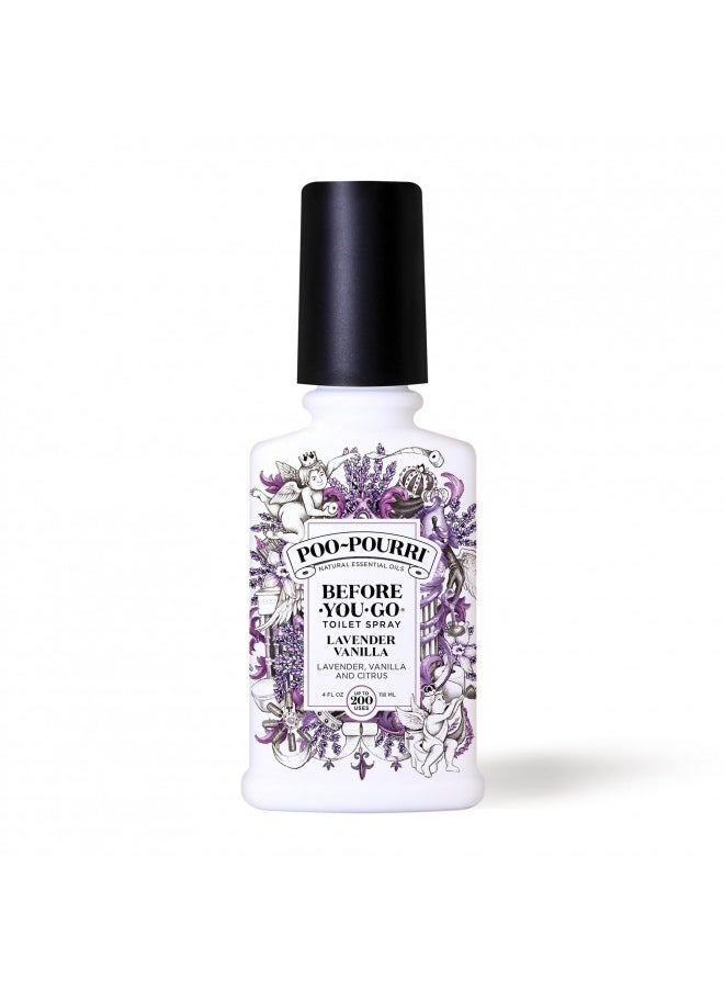 Poo-Pourri Before-You-Go Toilet Spray, Lavender Vanilla, 4 Fl Oz - Lavender, Vanilla and Citrus