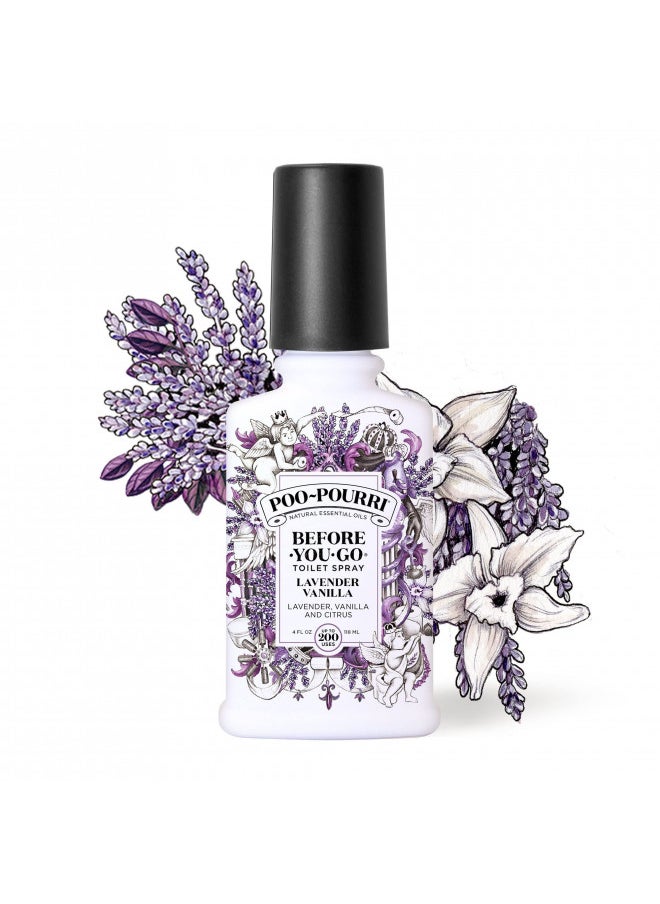 Poo-Pourri Before-You-Go Toilet Spray, Lavender Vanilla, 4 Fl Oz - Lavender, Vanilla and Citrus