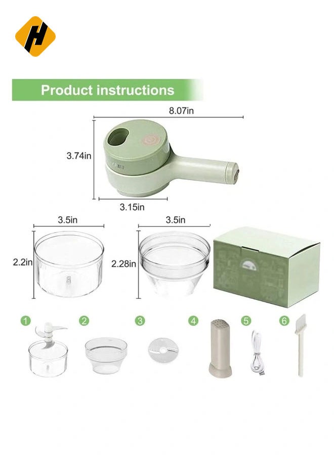 Electric Vegetable Cutter Set,Gatling Vegetable Chopper Mini Wireless Food Processor,Garlic Chili Onion Celery Ginger Meat Garlic Chopper with Brush