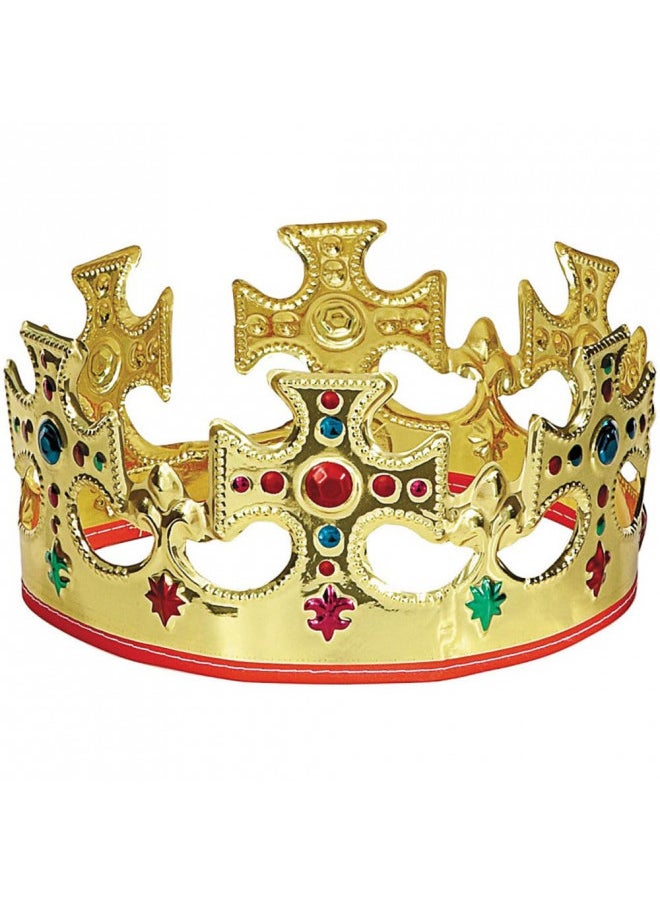 Gold Plastic King Crown - One Size, 1 Pc