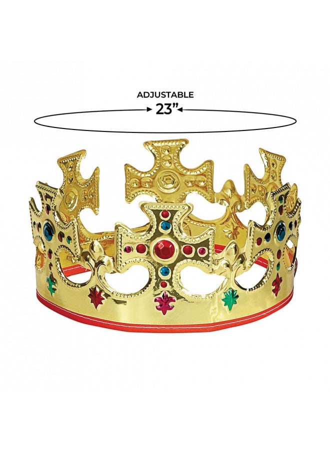 Gold Plastic King Crown - One Size, 1 Pc