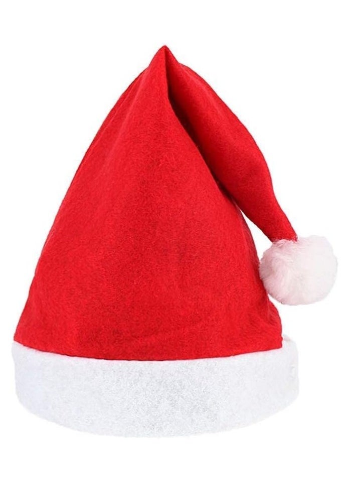 12-Piece Christmas Hats|Non-Woven Santa Hats|Soft Material For Adults|Christmas Caps|X-mas Hats|Christmas Party Decor|Cosplay Party|Christmas|Traditional Red and White Christmas Santa Claus Caps