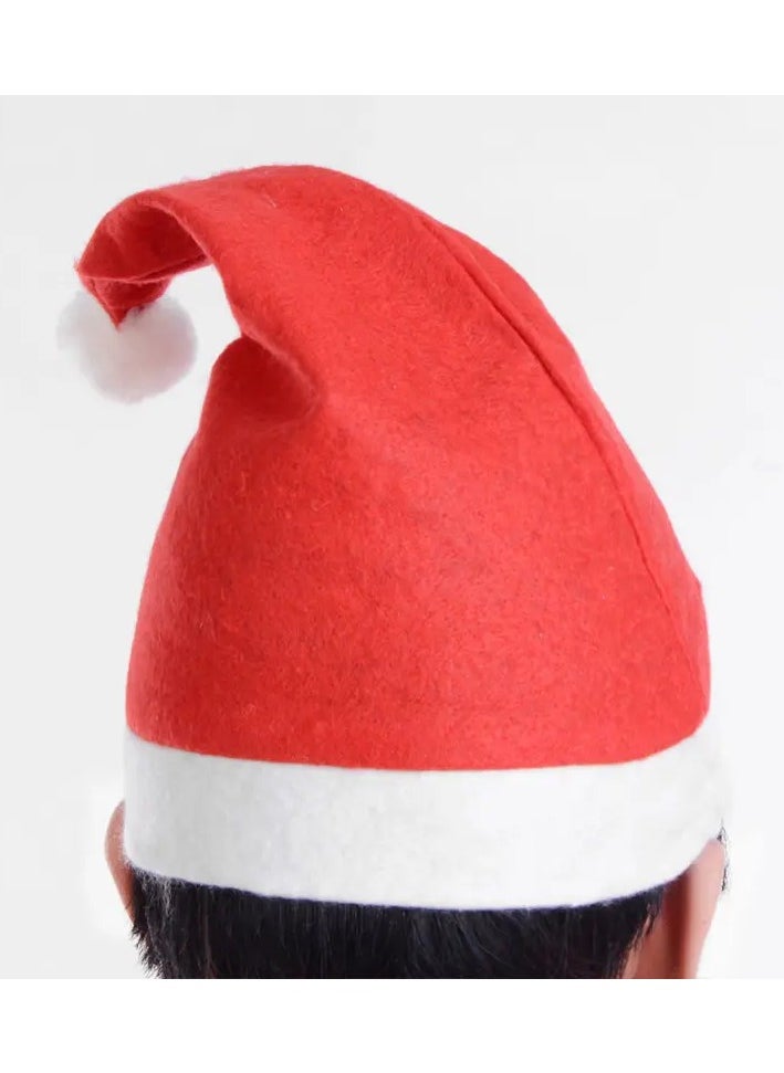 12-Piece Christmas Hats|Non-Woven Santa Hats|Soft Material For Adults|Christmas Caps|X-mas Hats|Christmas Party Decor|Cosplay Party|Christmas|Traditional Red and White Christmas Santa Claus Caps