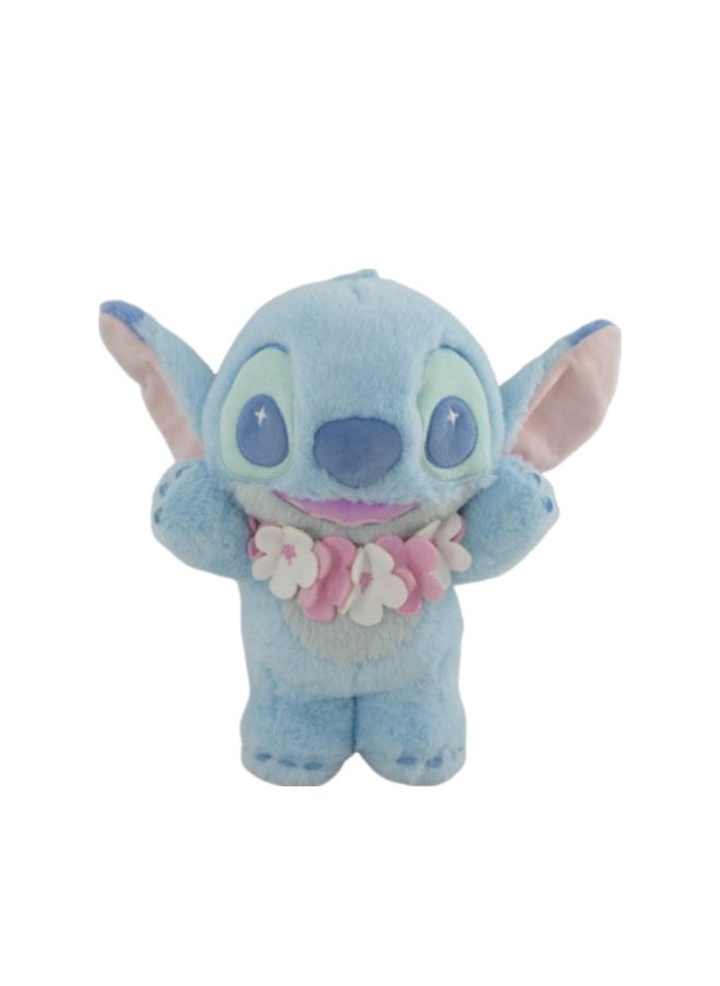 Planetary Pastel Collection 14in. Standing Stitch with Flower Necklace Plush Toy