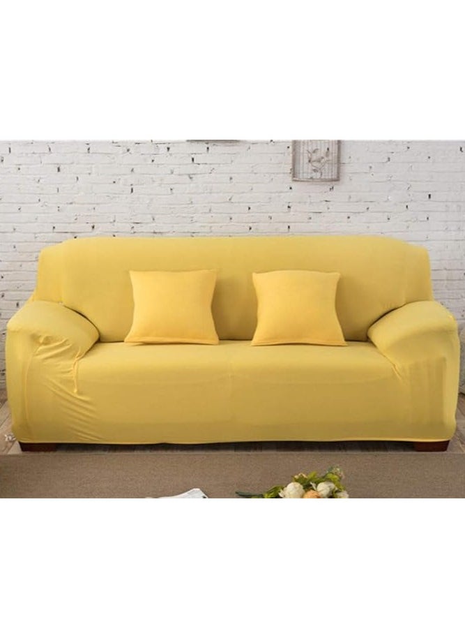 Generic Three Seater Sofa Cover, Yellow, 195-230 cm