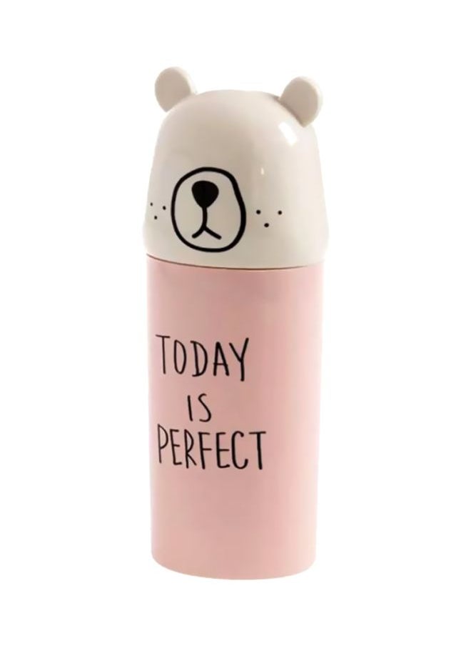 Today Is Perfect Printed Toothbrush Holder Pink/Black/Beige 19x7x7cm