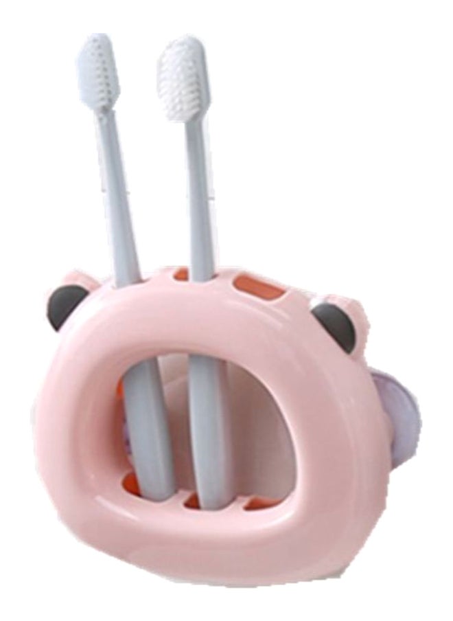 Bear Shape Suction Cup Toothbrush Holder Pink 11 x 13cm